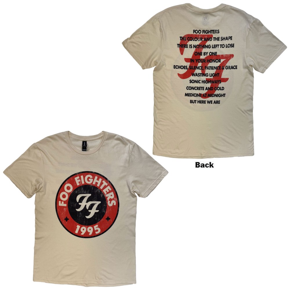 Foo Fighters - 19952025 Albums Mens Tshirt - Cream